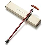 アルコ 杖 【訪問看護ステーション企画】 女性用 男性用 一本杖 [品質検査合格] 軽量280g 9段階の高さ調整(身長138~178cm対応) (ワインレッド)