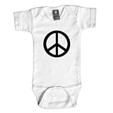 Rebel Ink Baby 341W1824 Peace- 18-24 Month White One Piece Undershirt
