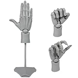 Gasshia フレキシブルハンドモデル ドローイング ハンドフィギュア ポーズ可能 アーティスト ハンドモデル フィギュア 右手マネキン モデル ハンドモデル アートスケッチ用 ペインティング ホームオフィス デスク装飾用 (グレー)