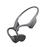 Sainyer チタンオープンイヤーワイヤレス骨伝導ヘッドホンブルートゥース5.0 グレイ超軽量 高音質 防汗防滴 (青)