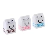 B Baosity ミニ　樹脂　工芸品　　風景の装飾　家　庭の装飾　現実的　全４サイズ　耐久性 - 3pcsミルク