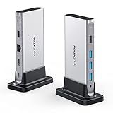 LENTION 9 in 1 縦置き USB C ドッキングステーション CB-D53 HDMI USB3.0 ギガビットイーサネット 10/100/1000Mbps 有線LAN PD対応 最大100W 3.5mmミニジャック typec Dock MacBook Pro (2016-2022 / M1 M2)、MacBook Air (2018-2022 / M1 M2)、iPad Pro、iPad Air、Surface Pro 7 8 / Go 2 3 (サーフェス)、Chromebookなどのノートパソコン、タブレットPC対応 (シルバー)