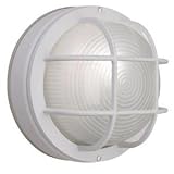 Hampton Bay White 8 In. Exterior Round Bulkhead With Bulb Included, 60 Watt Maximum HB8824P-06 [並行輸入