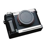 [恵＼イーサン] SONY α7CII A7C ii A7CR A7C2 専用 ハンドグリップメタル 檀木材 ハンドメイド ボディケース 用のハンドグリップです 高級手作り木質 互換 電池交換便利 底面開閉 シルバーメタルベース (ブラック)