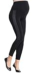 9fashion マタニティレギンス PATRAS サイドストライプライン オーバーバンプマタニティレギンス サイズS/M ブラック