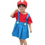 [TKY-csheep] 子供用 コスプレ 子供服 セットアップ オーバーオール 可愛い キャラクター ハロウィン カジュアル BLUE 3点セット 男女兼用 ハロウィン 衣装 変装 変身 コスチューム ギフト プレゼント コスプレ 仮装 学祭 USJ 忘年会 イベント (女の子, 130cm)