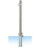 安全・サイン８ 　車止め サンキン メドーマルク ポストタイプ ステンレス製 差込式フタ付25mm南京錠付 フック1ケ付 φ60.5×L1100mm(全長)SP1-6SK