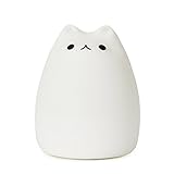 Umiwe Cute Kitty LED子供夜ライト子供用シリコン猫呼吸ランプ7-color USB充電式照明、暖かいホワイトライト ホワイト 6025779439831