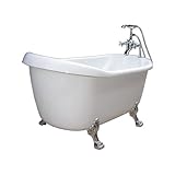 〔INK-0201023H〕　Ｗ1700猫足バスタブ+シャワーヘッド付き混合水栓　シルバー（銀）セット　【本体サイズ：W1700*D845*H865】