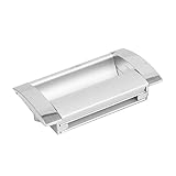 uxcell 長方形フラッシュプルハンドル シルバートーン スライディングドア用 隠しプルハンドル