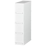 日本製 収納ケース 引き出し PLUST（プラスト）ベーシック (17cm幅 4段, ホワイト)