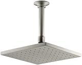 KOHLER K-13695-BN 8-Inch Contemporary Square Rain Showerhead, Vibrant Brushed Nickel [並行輸入品]