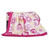 TN 1 Pieceベビー女の子ピンクイエロー花Crib Blanket、新生児ホワイトパープルペイズリーNursery寝具、花柄Sunshine Garden Spring Cozyソフトかわいい愛