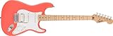 Squier by Fender スクワイヤー エレキギター Squier Sonic™ Stratocaster® HSS, Maple Fingerboard, White Pickguard, Tahitian Coral ソフトケース付き