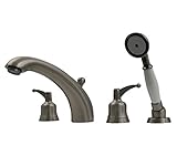 Whitehaus 614.433TF-BN Blairhaus Adams 8 1/2-Inch Deck Mount Tub Filler Set with Bell-Shaped Lever S