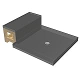 タイルRedi USA 4248 C-rb42-kitベース' nベンチシャワーパンセンターDrain Single Curb with Seat、42 " D x 60 " W