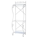 JKプラン Rosetta ロートアイアンシリーズ レトロ調 姫系ハンガーラック 幅6 ホワイト IRI-0028-WHWH