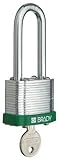 Brady Steel Lockout/Tagout Padlock Keyed Different 1-1/3 Body Length 2 Shackle Clearance Green (Pack