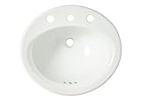 Toto lt401.8 # 01 8 "センターセット20 " x17.5 "セルフRimming洗面所、コットンホワイト