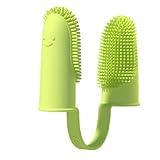 犬用指歯ブラシ,犬用指ブラシ, 犬用歯ブラシ犬用歯ブラシ 再利用可能なシリコン, 360度デュアルフィンガー犬用歯ブラシ、シリコーン犬用フィンガーブラシ、歯洗浄フィンガーブラシ、フィンガードッグ口臭