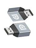 Displayport メス to メス Displayport アダプター 中継アダプター DP1.4 8K@60HZ ウルトラ HD ディスプレイポー 延長端子コネクター (オスメス シルバー, 2個)