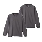 Tシャツ 長袖 丸首 BEEFY-T 綿100% 丸胴仕様 タグレス仕様 ビーフィロングスリーブTシャツ 2枚組 肉厚生地 無地 H5186-2-081-L