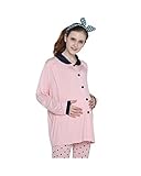 授乳服 マタニティ パジャマ 産後まで使える 上下セット 授乳口付きマタニティ 水玉柄 ドット柄 パジャマ 前開き 授乳パジャマ お産 出産 赤ちゃん 妊娠 部屋着 M L XL ウエスト調節 マタニ