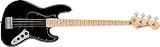 Squier by Fender エレキベース Affinity Series™ Jazz Bass®, Maple Fingerboard, Black Pickguard, Black ソフトケース付き