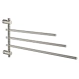 SUS 304 Stainless Steel Swing Out Towel Bar Swivel Bars Wall Mount Brushed Nickel [並行輸入品]