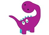 Wallmonkeys Cute Purple Baby Bronotosaurus Peel and Stick Wall Decals WM352365 (60 in W x 42 in H) [