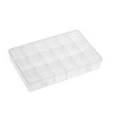 KKmoon 透明 プラスチック 収納ボックス パーツケース 18節 スロット 調整可能 仕切り オーガナイザー ジュエリーツール 電子部品 コンテナ パーツ入れ