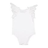 Ochine 新生児　幼児　女の子 綿100％　服 ロンパース　レース 子供服　0-2歳設定 ノースリーブ カバーオール 出産祝い　４サイズ選べる (XL, ホワイト)