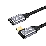 USB type C 延長ケーブル L字 タイプc 延長コード USB3.1 Gen2(10Gbps) ナイロン編み 100W PD急速充電 4K/60HZ ビデオ伝送 汎用性 自宅用 オフィス用品 (2M)