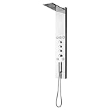 BOANN BNSPS903-P Stainless Steel Rainfall Shower Panel System with Hand Shower, 5 Adjustable Jets an