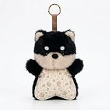 【ストレス解消】Mr.W 犬 ぬいぐるみ キーホルダー 黒 - 仕事の合間にリラックス オフィス デスク 癒しグッズ (犬)