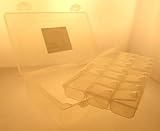 8.75 " X 5 " x 2 "クリアプラスチッククラフトボックスwith 22ストレージセクション:（2個パック）