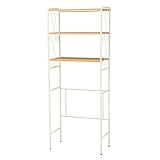 洗濯機ラック　（色：ホワイト）　KCC-3551WH　アイアンの曲線がエレガントで､洗濯機の上を有効活用できる