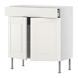 IKEA(イケア) FAKTUM リーディンゴー ホワイト 80x37 cm 49853917 ベースキャビネット/ 棚板/引き出し/扉2枚付、リーディンゴー ホワイト