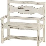 ミニベンチ ロータイプ 木製(天然木) 高さ38cm AKB-247WH ホワイト(白) 〔完成品〕