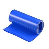 uxcell バッテリーラップ バッテリーパック PVC 熱収縮 ラップチューブ 熱収縮チューブ ブルー フラット幅100 mm 長さ1 M