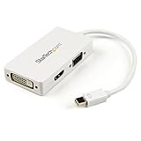 StarTech.com Mini DisplayPort接続トラベルA/Vアダプタ 3イン1 ミニディスプレイポート - VGA/ DVI/ HDMI変換アダプタ ホワイト MDP2VGDVHDW
