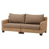 ソファー RL-1840-3C 4934257208833 ライトブラウン 3人掛ソファ (代引き不可) 主材：ウォーターヒヤシンス 張地：ポリエステル 座面：ウェービングベルト使用