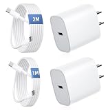 PnTnFly 充電器 20W PD 急速充電 [2個 PSE認証済み] 1M/2M USB Cケーブル 各1本付き Type C, 2個スマホ充電器電源アダプター タイプC アイフォン 充電器 その他USB-C機器対
