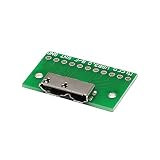 WLGQ USB 3.1 Micro B メス PCBテストソケット付き 2.54mmピッチテストボード