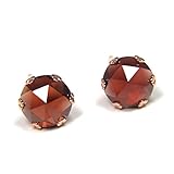 ガーネット ピンクゴールド K10 10金 10K ローズカット ピアス レディース