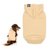 【LIFELIKE公式】ベーシックロゴフーディー 犬 服 秋 冬 シンプル おしゃれ 小型犬 中型犬 ダックス ロング丈 フード付き パーカー おしゃれ 犬服 犬の服 冷え対策 ペット服 洋服 ペット用品 お散歩 おでかけ カフェ ペット用品 LIFELIKE (ベージュ, 2号)
