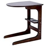 ORGA 天然木 棚付きサイドテーブル ブラウン