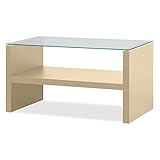 【GLASS COFFEE TABLE】 ガラスコーヒーテーブル (幅 75cm×奥行き 40cm×高さ 41cm) ナチュラル