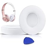 SoloWIT イヤーパッド イヤークッション Beats Solo2 & Solo3 Wireless (B0534/A1796) 用 交換パッド ヘッドホンパッド 遮音 メモリフォーム (白)
