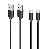 USB Type C ケーブル 2m 2本セット LpoieJun【3A急速充電 /480Mbps 高速データ転送】 USB-A to C タイプc 充電ケーブル 高耐久TPE素材 56KΩレジスタ実装 スマートフォン/タブレット/ゲーム機 等 USB-C機器対応 ブラック